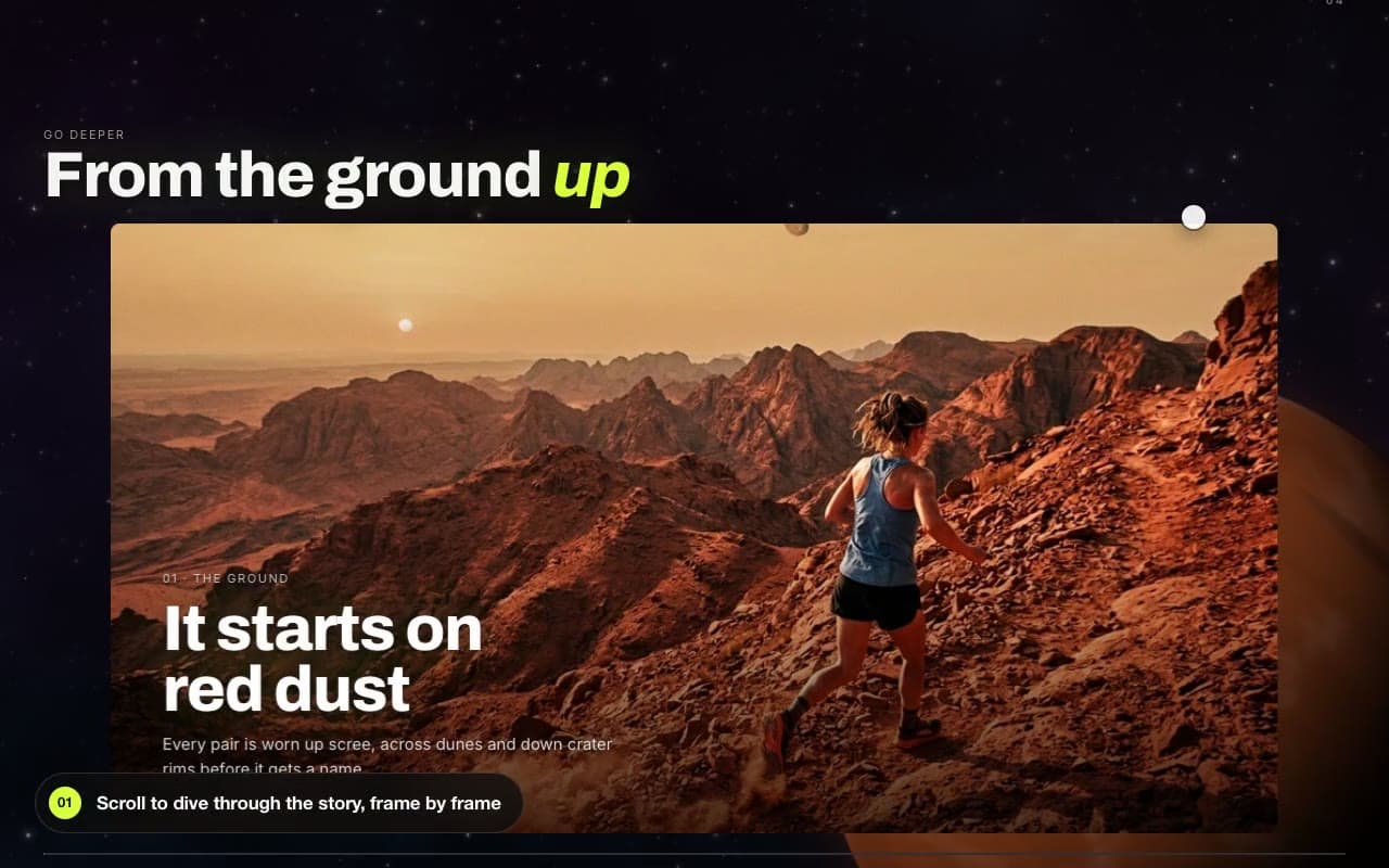 Zoom story section on the Mars demo store