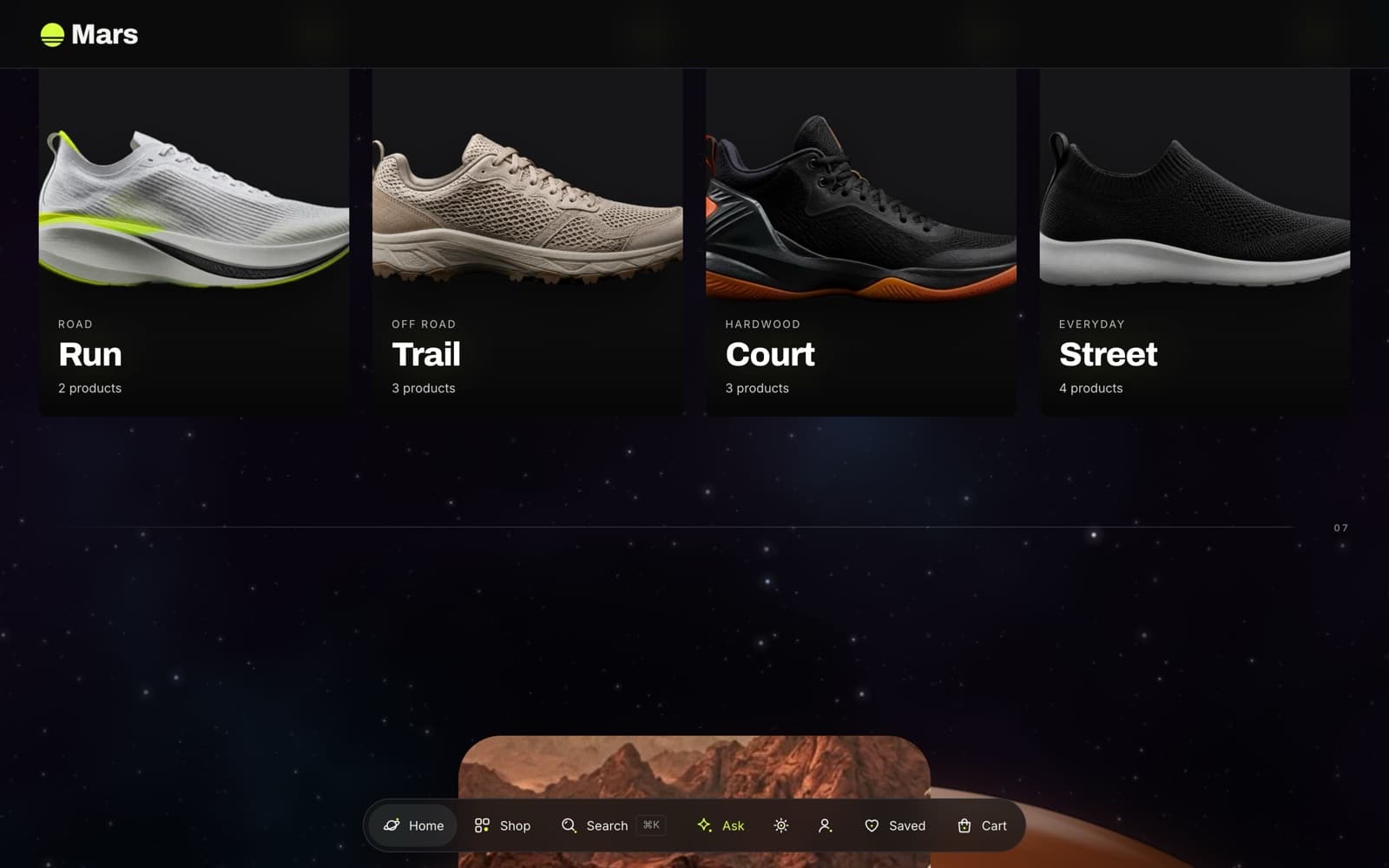 Mars theme: Collection lanes