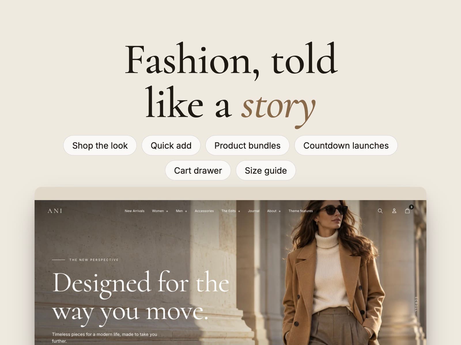 Ani preset of the Ani Shopify theme