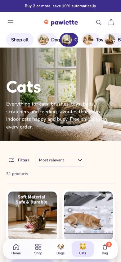 Cats collection on a phone