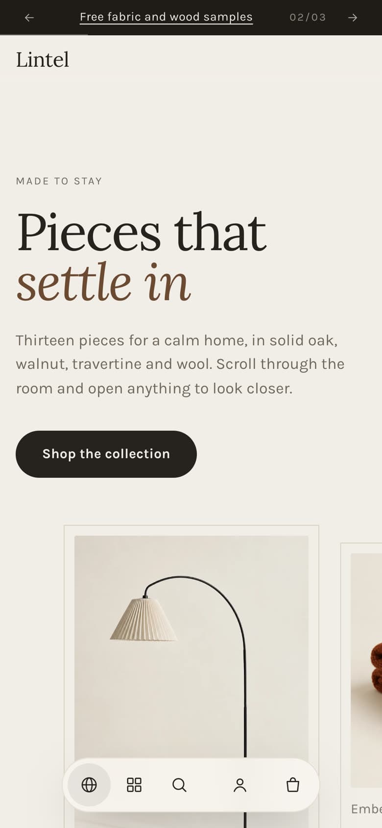 The Lintel preset on a phone