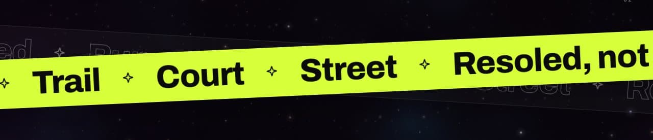 Scrolling text as crossed tapes