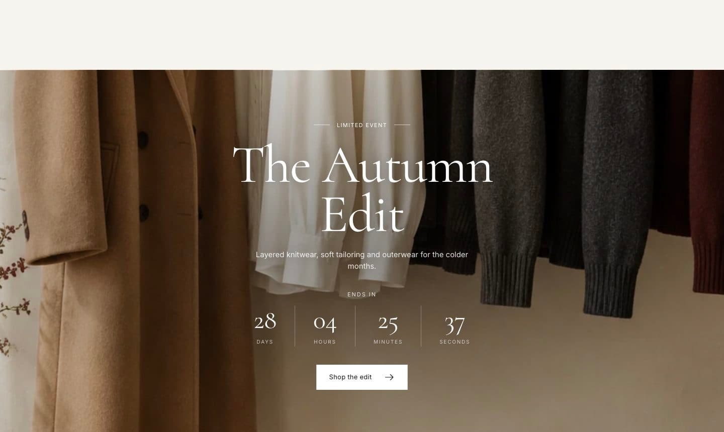 Sale countdown section