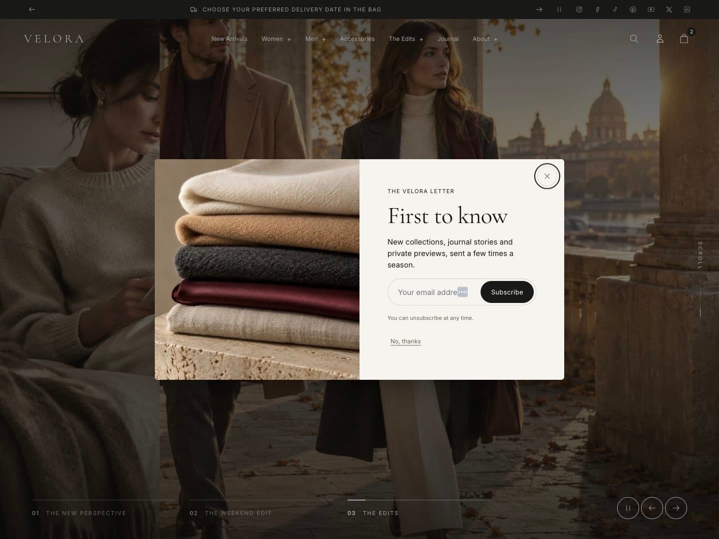 Pop-up with image and email sign-up